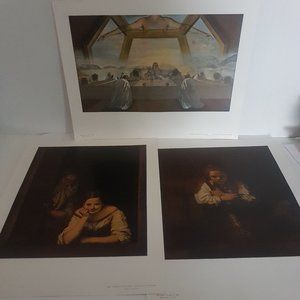 National Gallery of Art Washington DC Set of 3 Prints Murillo Rembrandt Dali